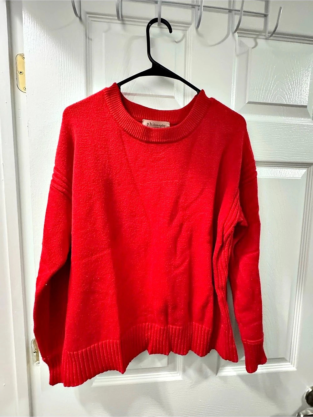 philosophy Crew Neck Sweater in Red Size Large